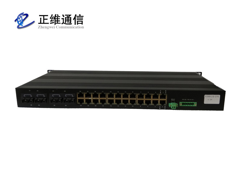 百兆網管型4光24電工業交換機28口